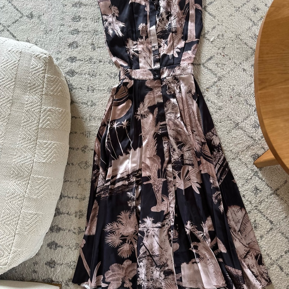 Pink and Black Pleated Maxi Sundress for Wedding Guests